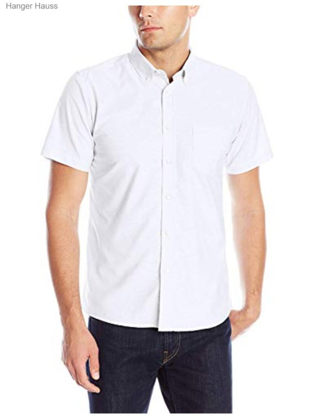 Young Men's Short Sleeve Oxford Button Down Shirt 55% Cotton 45% Polyester